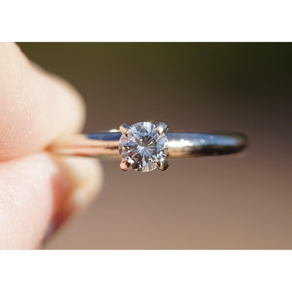14k Solid‎ Yellow Gold High Quality Natural Diamond Ring - Solitaire Size 5.5